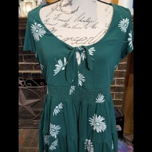 Torrid Super Soft Green Floral Boho Top